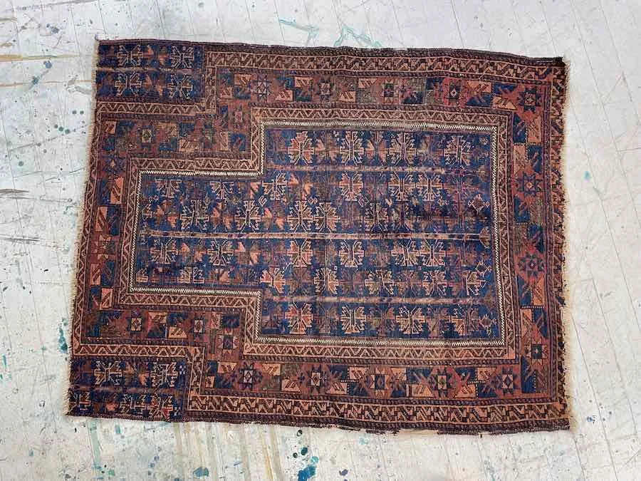 Square Baluch Prayer rug, 3x4 — Weft & Wool